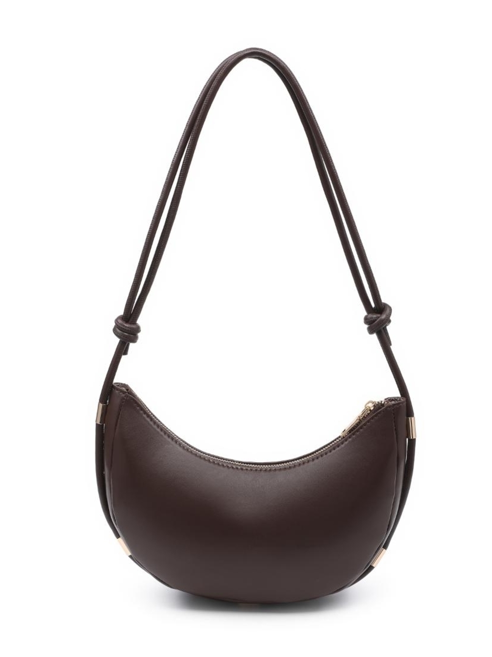 Classic Crescent Women's Murphy Espresso Vegan Leather Crossbody Shoulder Bag - Picture 5 of 6